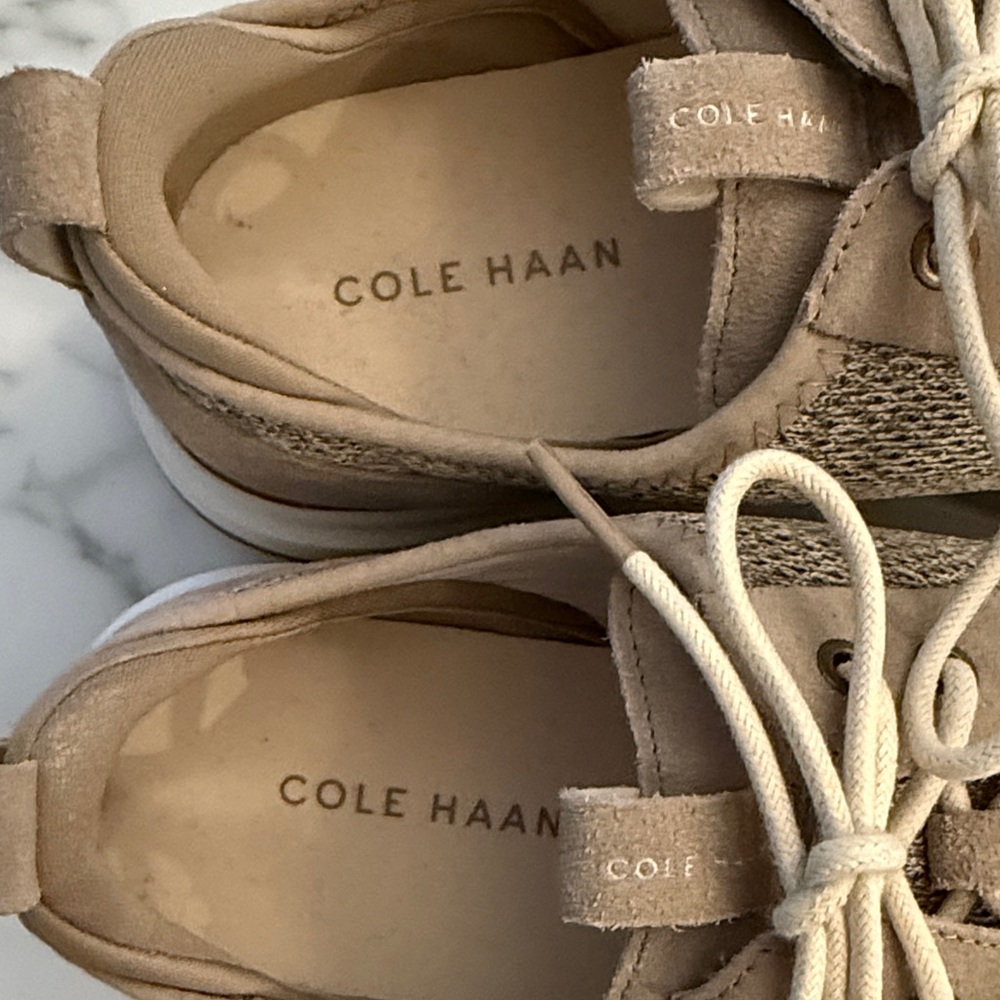 Cole Haan Men's Beige Knit Sneakers - Picture 2 of 5